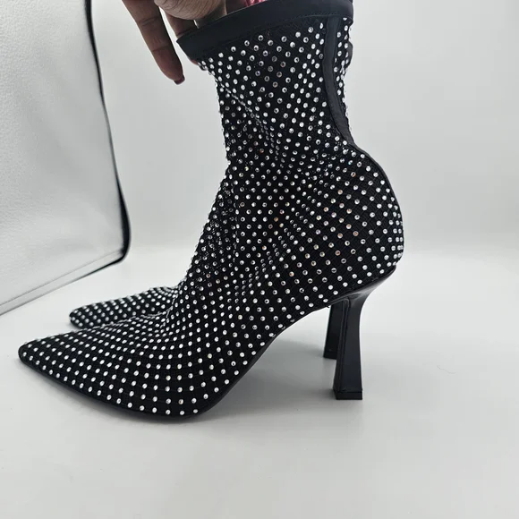 Chic Black Studded Women's Heels - Picture 5 of 8